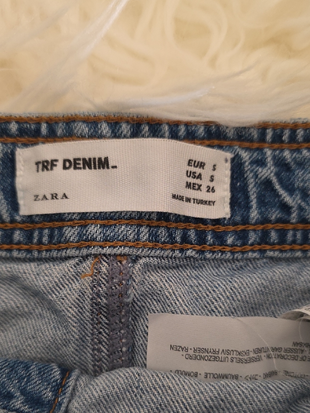TRF Zara Light Blue Button-Front Denim Mini Skirt S - Picture 3 of 5